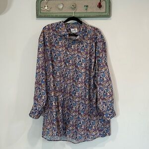 TAYION BY MONTEE HOLLAND MEN'S COTTON LONE SLEEVE SHIRT 4XL BIG & TALL FLORAL